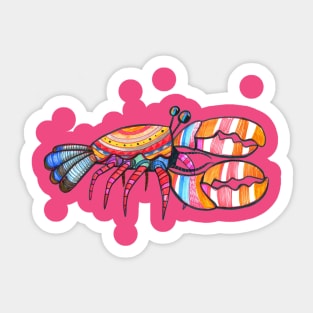 crustacean with vivid colors in itself Sticker